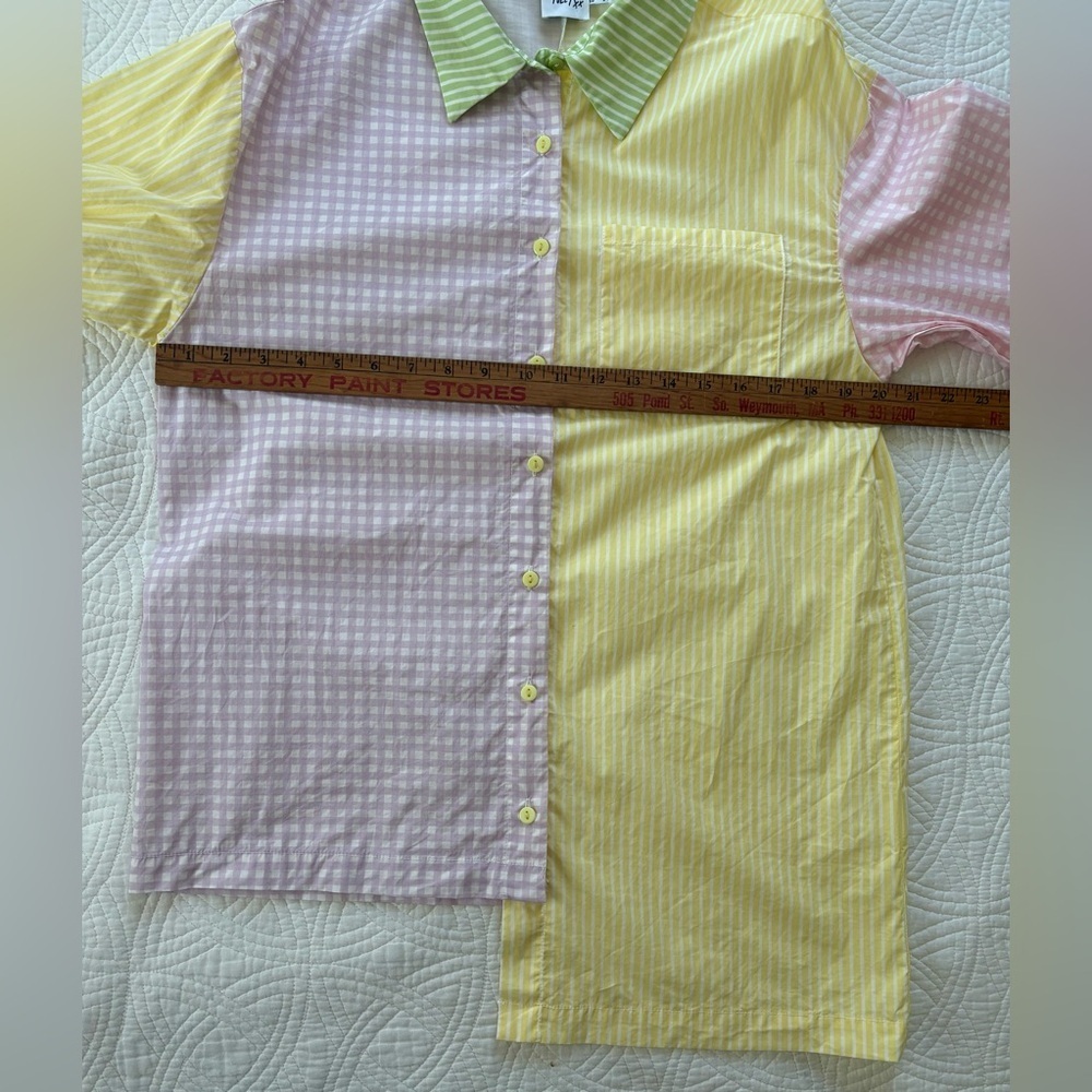 Gingham Colorblock Cotton Oxford Princess Polly US 2 Uk 6 - Picture 5 of 9